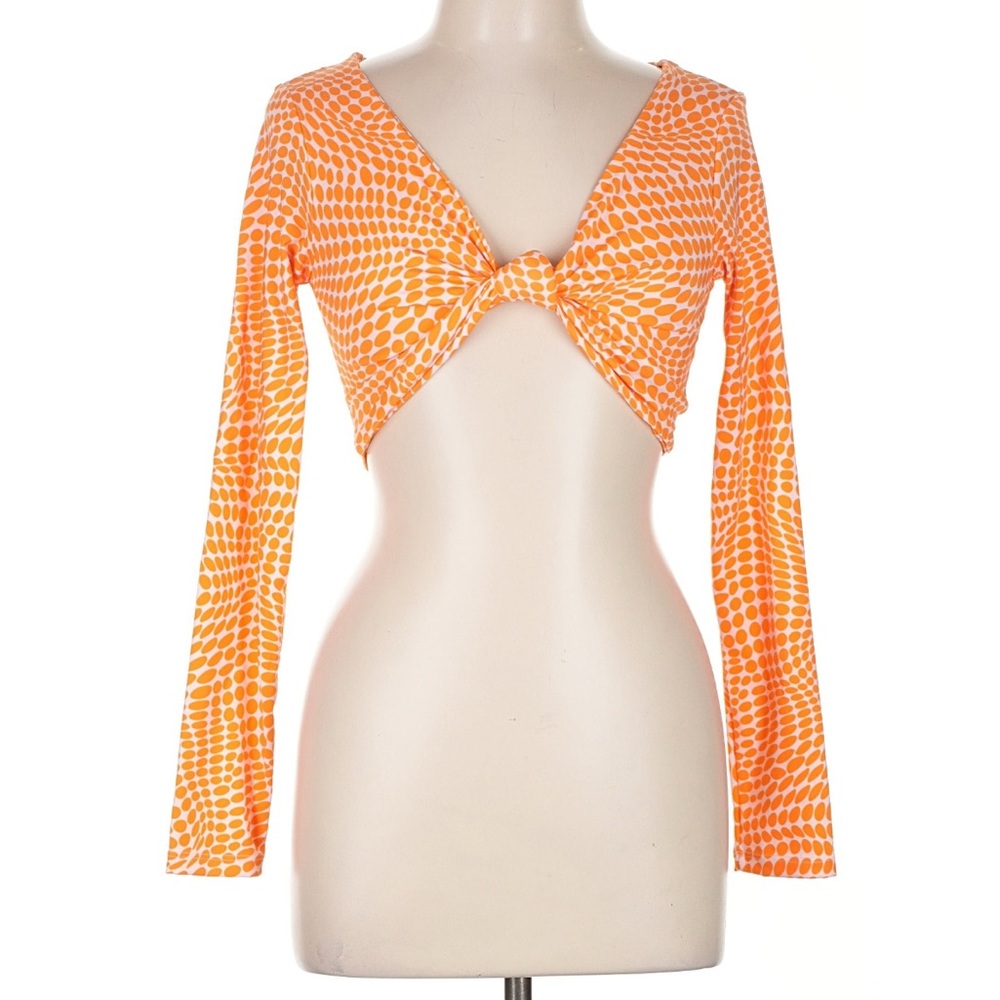 Cotton On Orange and Pink Patterned Crop Top
